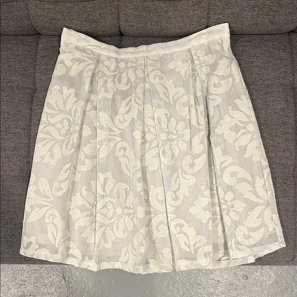 Elegant Cream Floral Women's Skirt
